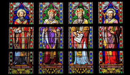 Wall Mural - Latin Saints - Stained Glass Window in Den Bosch Cathedral