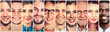 Leinwandbild Motiv Smiling faces. Happy group of multiethnic people men and women