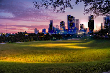 Wall Mural - Houston skyline at dawn