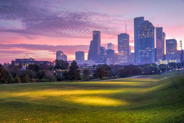 Wall Mural - Houston skyline at dawn