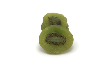 Kiwi delicious drop dry green on a white background