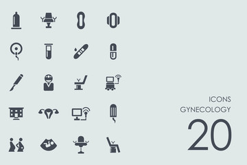 Wall Mural - Set of gynecology icons