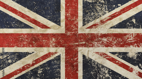 Cuadros en Lienzo Old grunge vintage faded Britain flag