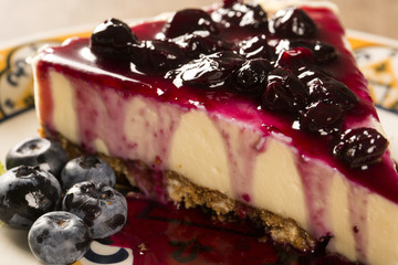 Wall Mural - Delicious cheesecake with berries