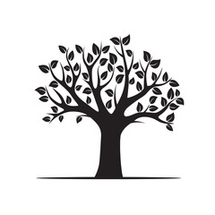 Wall Mural - Black vector Tree. Vector Illustration. Park and Nature.