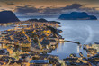 Alsesund Norwegen Hafen Panorama beleuchtet