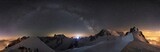 Fototapeta Góry - Mountain stars and milky way Chamonix