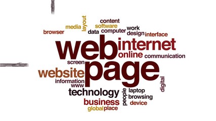 Web page animated word cloud.
