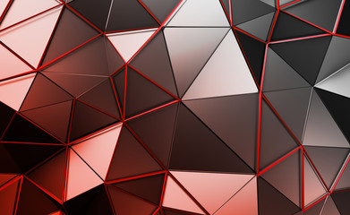 Sticker - Abstract 3d rendering of triangulated surface. Contemporary background. Futuristic polygonal shape. Distorted low poly backdrop with sharp lines.