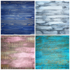 Wall Mural - Collage of different wooden textures