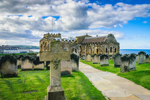 Monastery Graveyard In Whitby, North Yorkshire, UK