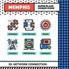 Aufkleber - Network Connection Neo Memphis Icons