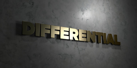 Differential - Gold text on black background - 3D rendered royalty free stock picture. This image can be used for an online website banner ad or a print postcard.