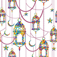 Ramadan background. Vector seamless pattern.