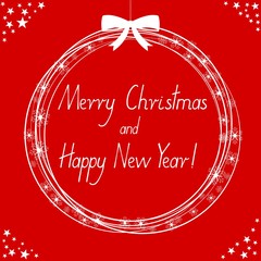 Sticker - Christmas card - Merry Christmas and Happy Holiday