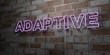 ADAPTIVE - Glowing Neon Sign on stonework wall - 3D rendered royalty free stock illustration.  Can be used for online banner ads and direct mailers..