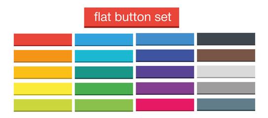 Flat Web Buttons Set Vector Isolated Material Design