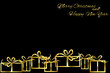 Christmas background with gold gift