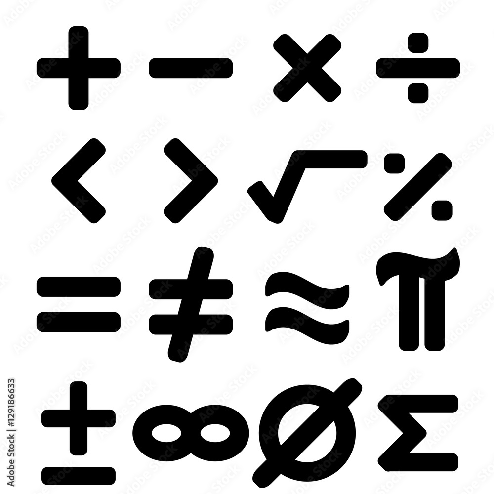 Set of black math symbol background for education and business Stock ...