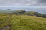 Fototapeta Mosty linowy / wiszący - Quiraing Mountains in Isle of Skye, Scotland