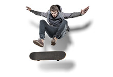 Jumping Skateboarder Isolated