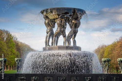 Fountain in The Vigeland Park Oslo Wallpaper Mural
