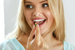 © puhhha - Beautiful Woman Taking Pill, Medicine. Vitamins And Supplements