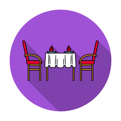 Restaurant table icon in flat style isolated on white background. Restaurant symbol stock vector illustration.