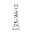 Luxor obelisk icon in outline style isolated on white background. Ancient Egypt symbol stock vector illustration.