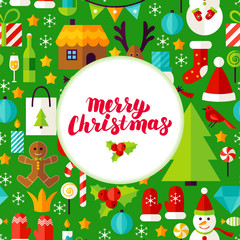 Sticker - Merry Christmas Greeting Poster