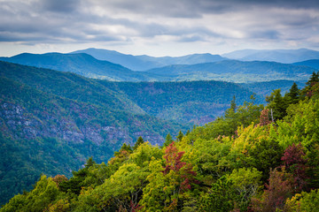 Early autumn view of the Blue Ridge Mountains from Hawksbill Mou