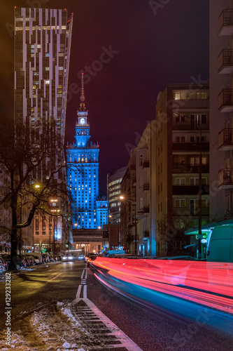 Zdjęcie XXL Architektura Warszawy nocą