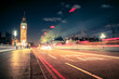 Big Ben at night, London, United Kingdom, Europe. Vibrant effect applied.