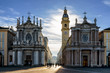 Piazza San Carlo, one of the main squares of Turin (Italy) with its twin churches