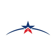 Wall Mural - star home logo vector