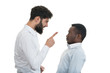 © FS-Stock - Closeup portrait of two grown mad men arguing,