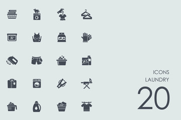 Poster - Set of laundry icons