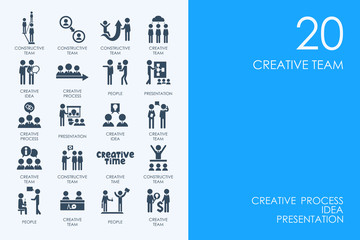 Canvas Print - Set of creative team icons