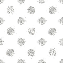 Poster - Shiny seamless background with silver glitter dots decoration