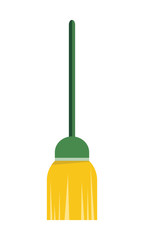 Wall Mural - Broom Isolated on White Background. Cleaning Tool.