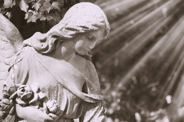 Vintage image of angel (ancient statue)