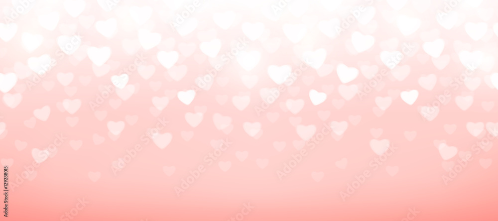 Vector illustration of pink background with light hearts Stock Vector ...