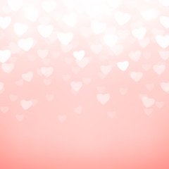 Wall Mural - vector illustration of pink background with light hearts
