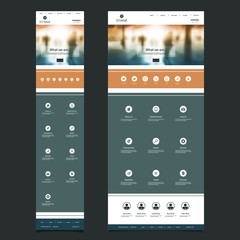 Wall Mural - responsive one page website template with blurred background - people in underground header design -