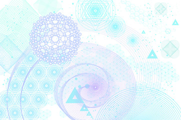 Wall Mural - Sacred geometry symbols and elements background. Cosmic, universe, big bang, alchemy, religion, philosophy, astrology, science, physics, chemistry and spirituality themes. Matter, space, time.