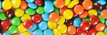 Closeup Of Pile Colorful Chocolate Candies