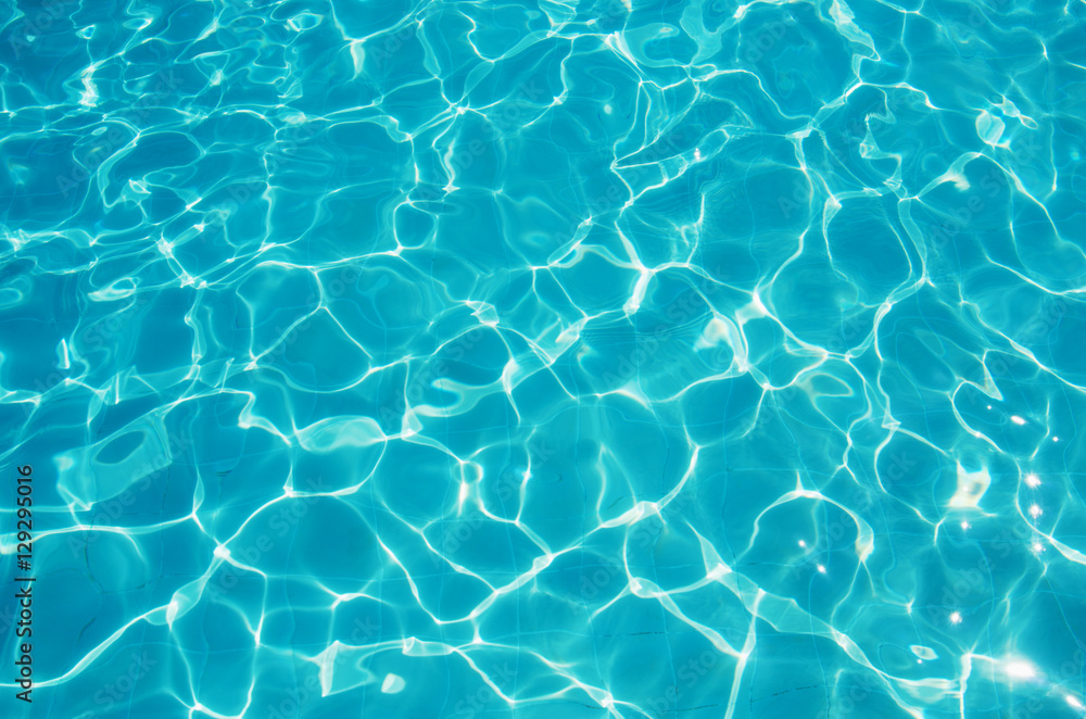 Blue ripped water in swimming pool - obrazy, fototapety, plakaty 