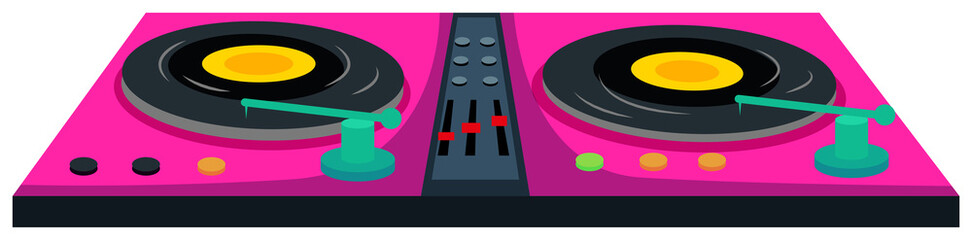 Canvas Print - DJ music machine in pink color