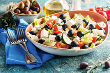 Greek Salad With Fresh Vegetables