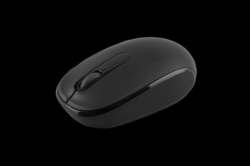 wireless computer mouse isolated on black background